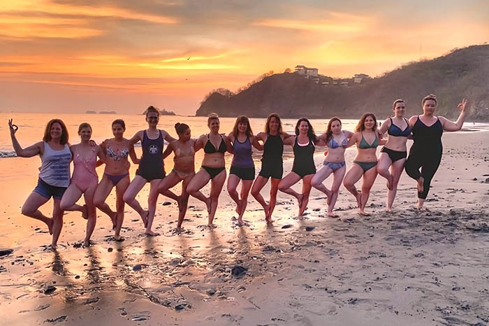 Travel girl yoga in costa rica